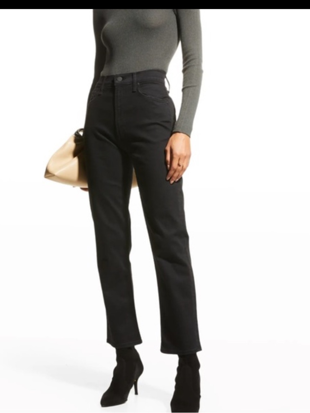 MOTHER The High Waisted Rider Ankle Jeans 30 Not Guilty Black Straight leg USA